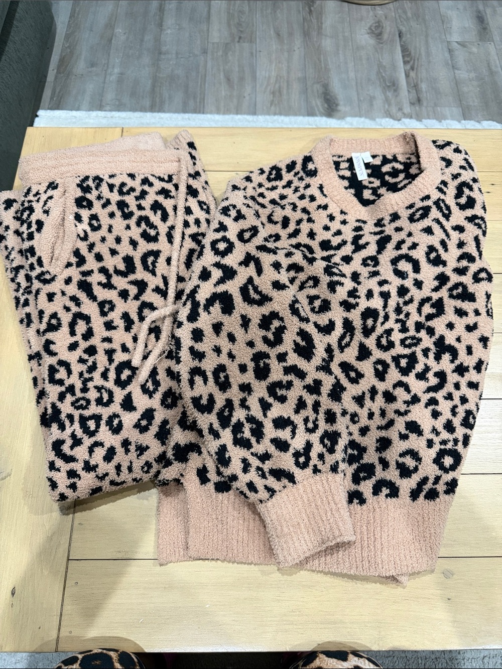 Cozy Blush Leopard Print Sweater Set